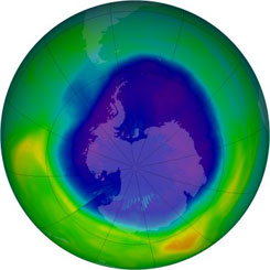 Forrás: ózonlyuk NASA Ozone Hole Watch
